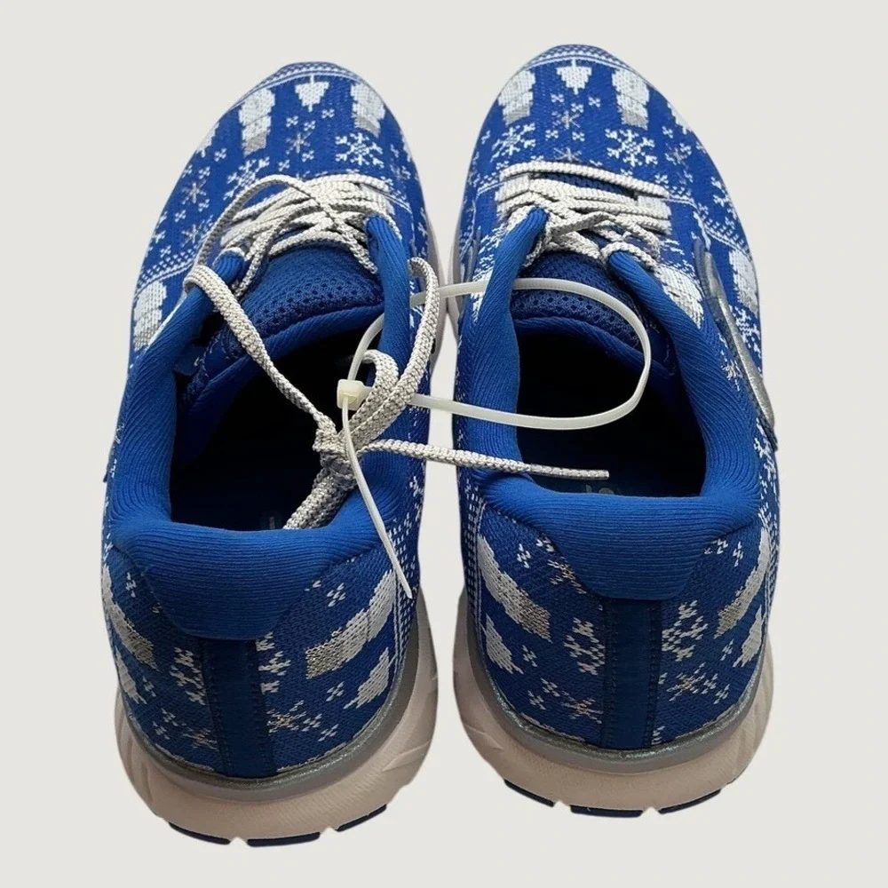 Brooks Revel 3 Run Merry Men 10 Blue White Snowman Christmas Running Shoes